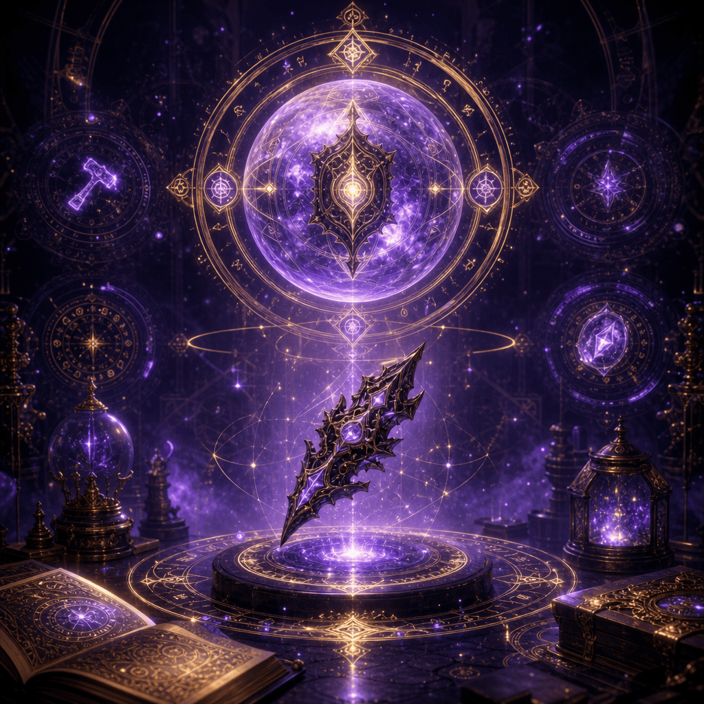 The Oracle reading a relic by candlelight