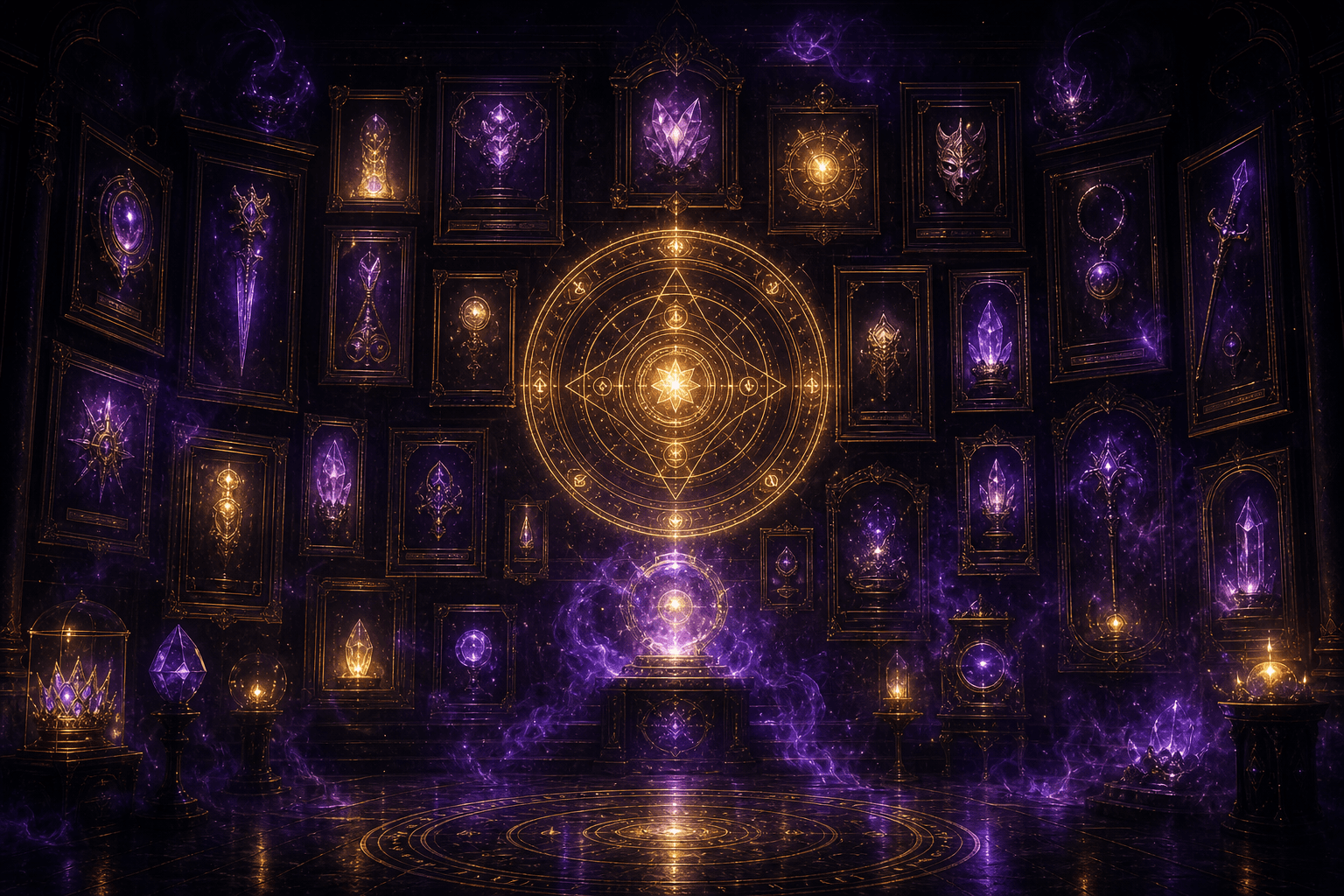 The CONCLAVE vault — a gallery wall of rare relics